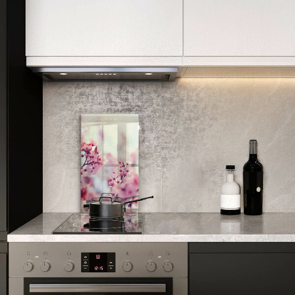 Kuchynská doska zo skla Jarné ružové kvety