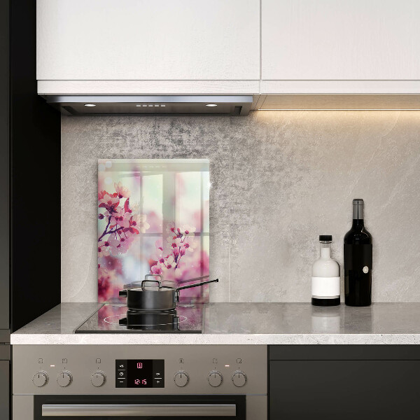 Kuchynská doska zo skla Jarné ružové kvety
