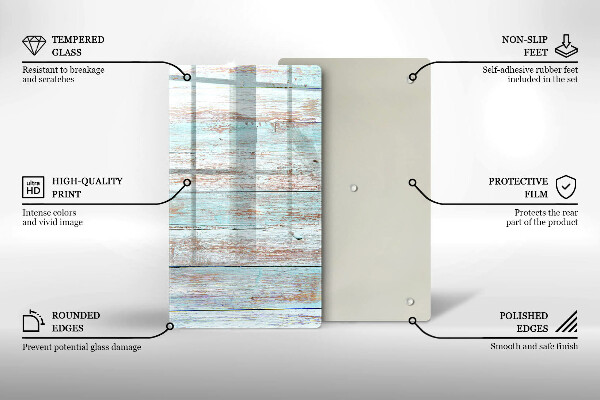 Kuchynská doska zo skla Staré vintage dosky