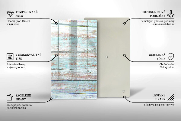 Kuchynská doska zo skla Staré vintage dosky