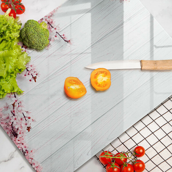 Kuchynská doska zo skla Kvety na doskách