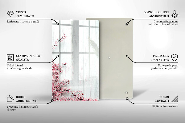 Kuchynská doska zo skla Kvety na doskách