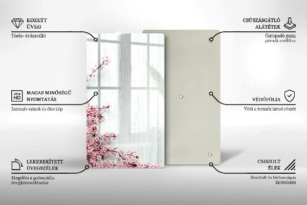 Kuchynská doska zo skla Kvety na doskách