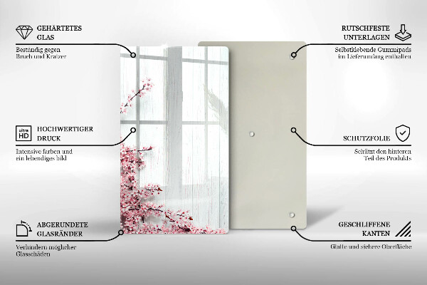 Kuchynská doska zo skla Kvety na doskách