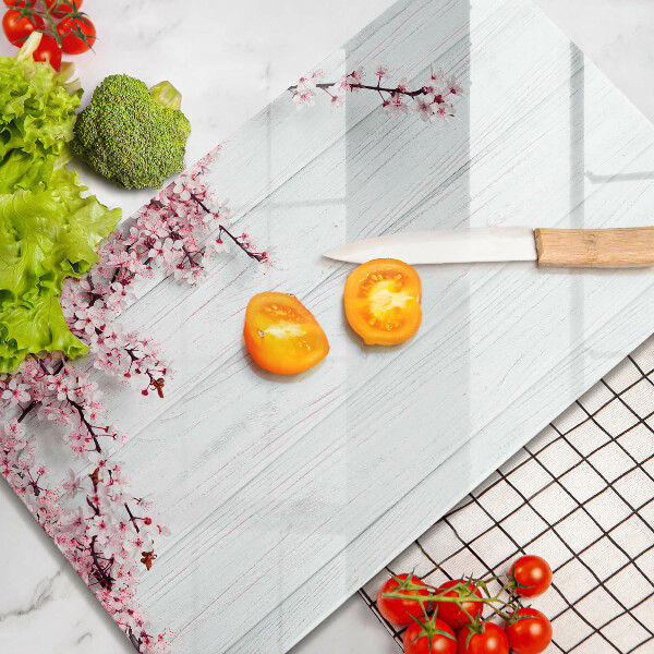 Kuchynská doska zo skla Kvety na doskách