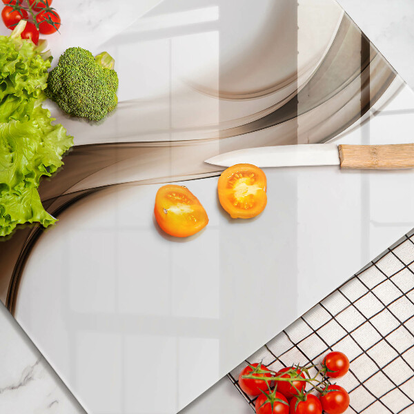 Kuchynská doska zo skla Abstraktné hnedé čiary