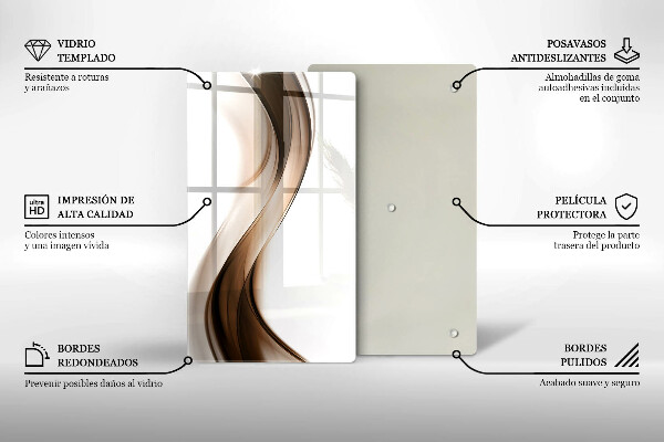 Kuchynská doska zo skla Abstraktné hnedé čiary