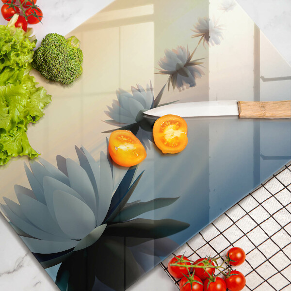 Sklenená doska na krájanie Lily kvety na vode