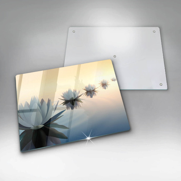 Sklenená doska na krájanie Lily kvety na vode