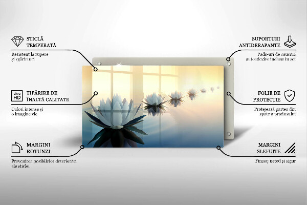 Sklenená doska na krájanie Lily kvety na vode