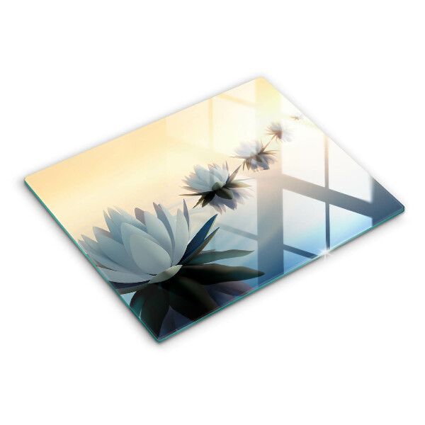 Sklenená doska na krájanie Lily kvety na vode