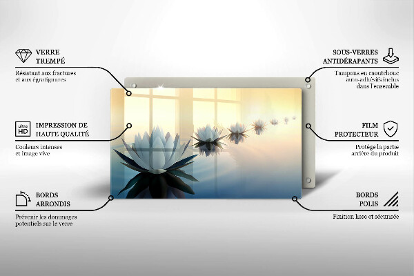 Sklenená doska na krájanie Lily kvety na vode