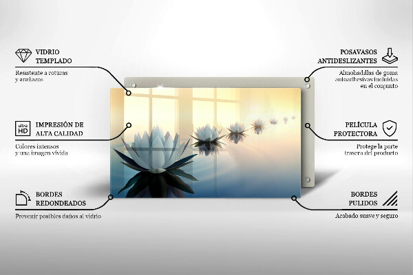 Sklenená doska na krájanie Lily kvety na vode