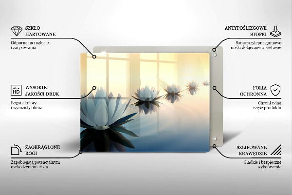 Sklenená doska na krájanie Lily kvety na vode