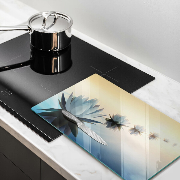 Sklenená doska na krájanie Lily kvety na vode