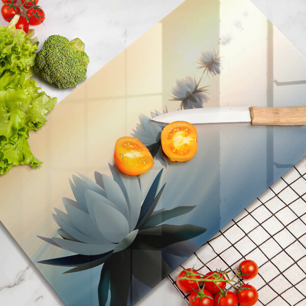 Sklenená doska na krájanie Lily kvety na vode