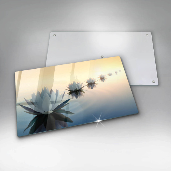 Sklenená doska na krájanie Lily kvety na vode