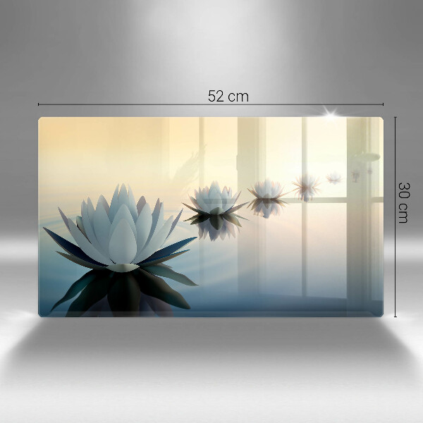 Sklenená doska na krájanie Lily kvety na vode