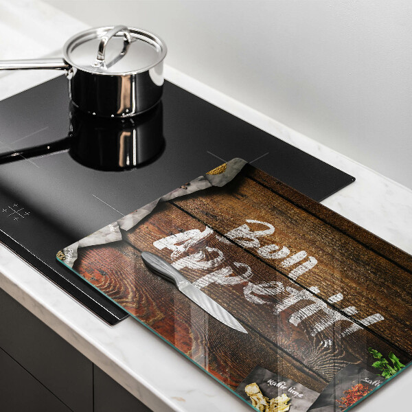 Sklenená doska na krájanie Nápisové tabule Bon Appetit