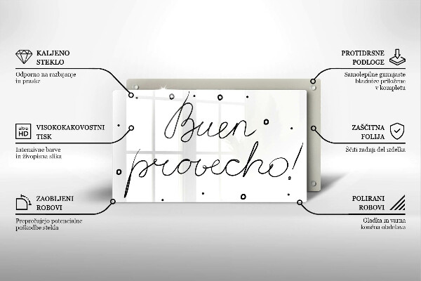 Sklenená doska na krájanie Buen provecho!