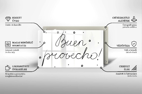 Sklenená doska na krájanie Buen provecho!