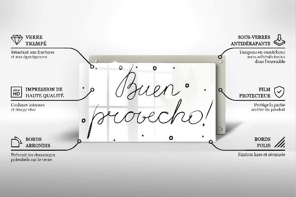 Sklenená doska na krájanie Buen provecho!