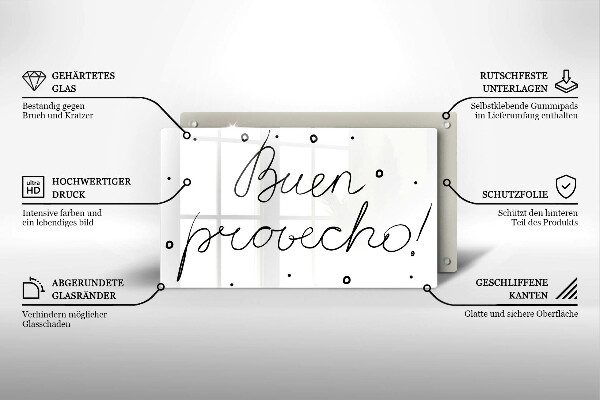 Sklenená doska na krájanie Buen provecho!