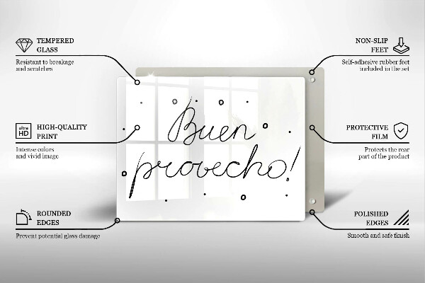 Sklenená doska na krájanie Buen provecho!