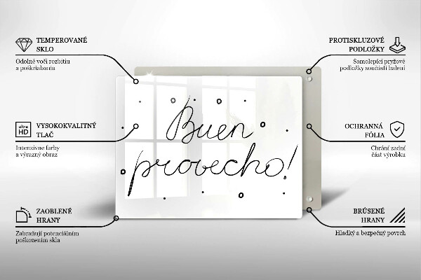 Sklenená doska na krájanie Buen provecho!