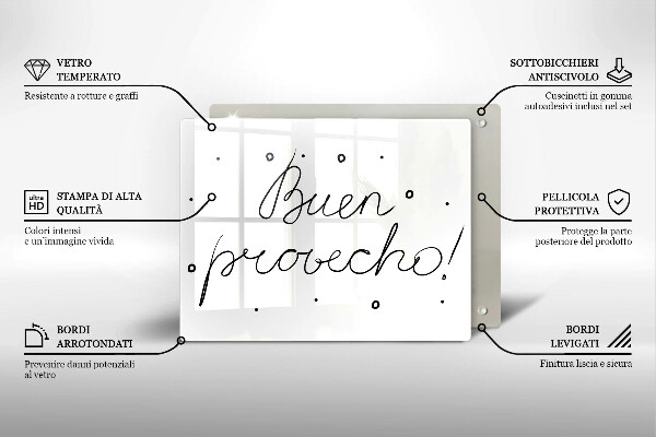 Sklenená doska na krájanie Buen provecho!