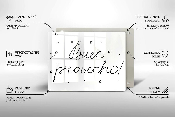 Sklenená doska na krájanie Buen provecho!