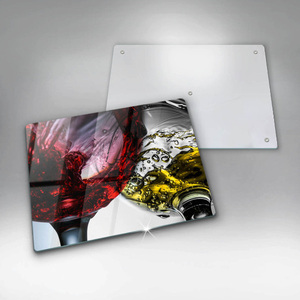 Sklenená doska na krájanie Poháre vína