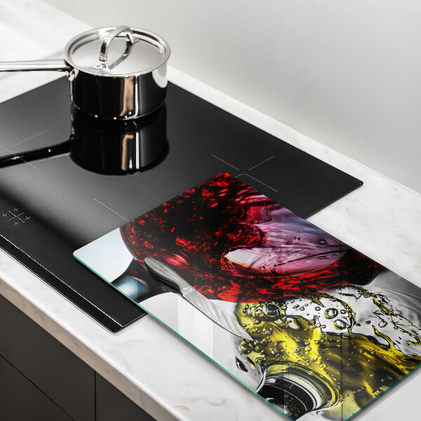 Sklenená doska na krájanie Poháre vína