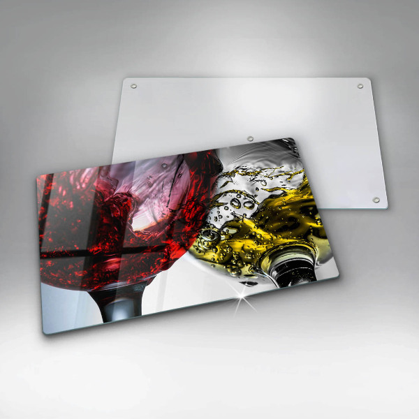 Sklenená doska na krájanie Poháre vína