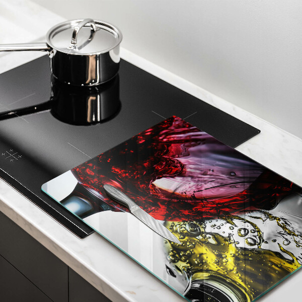 Sklenená doska na krájanie Poháre vína