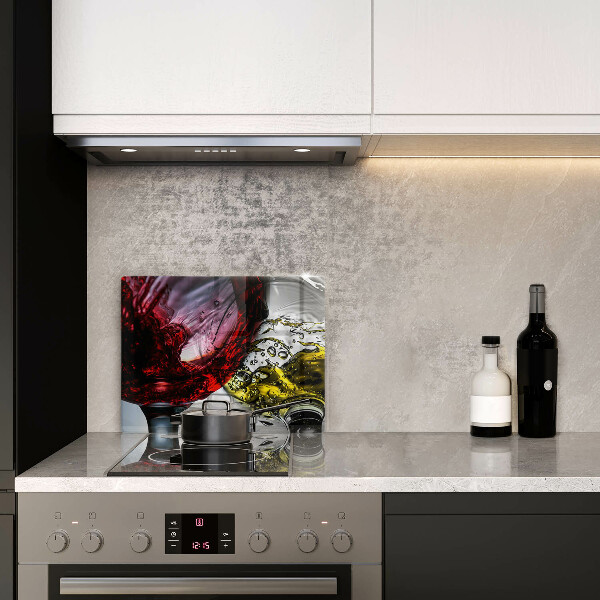 Sklenená doska na krájanie Poháre vína