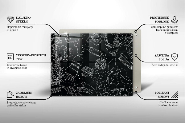 Sklenená doska na krájanie Kuchynské doplnky