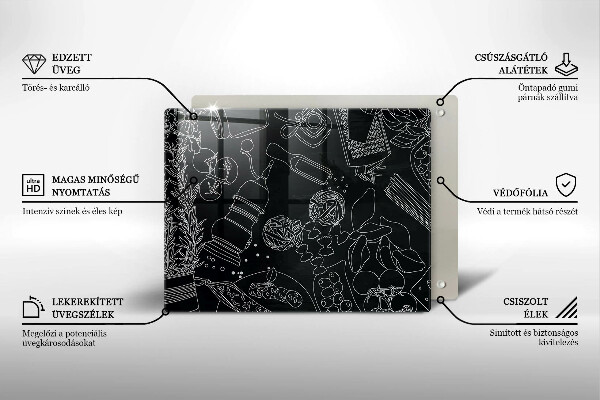 Sklenená doska na krájanie Kuchynské doplnky