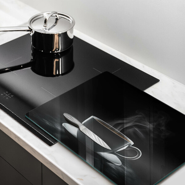 Sklenená doska na krájanie Horúca šálka kávy