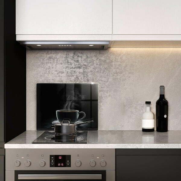 Sklenená doska na krájanie Horúca šálka kávy