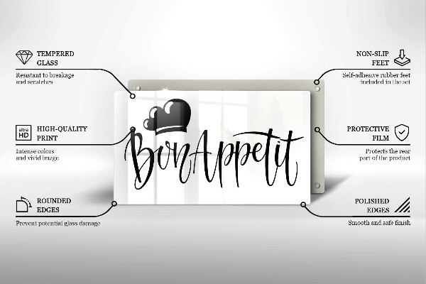 Sklenená doska na krájanie Bon Appetit