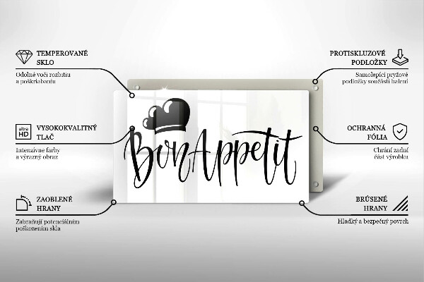 Sklenená doska na krájanie Bon Appetit