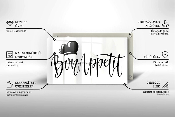 Sklenená doska na krájanie Bon Appetit