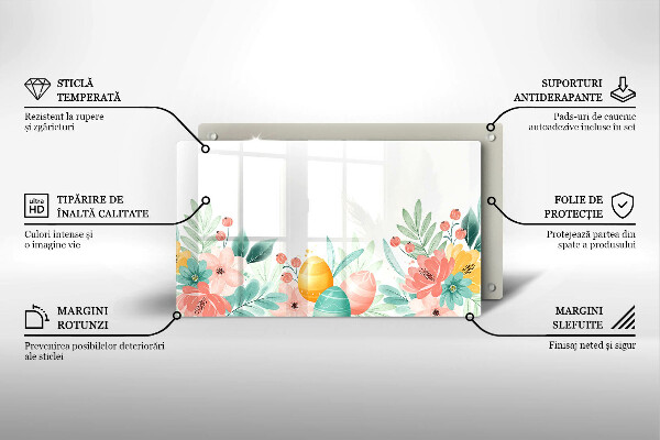 Sklenená doska na krájanie veľkonočné vajíčka