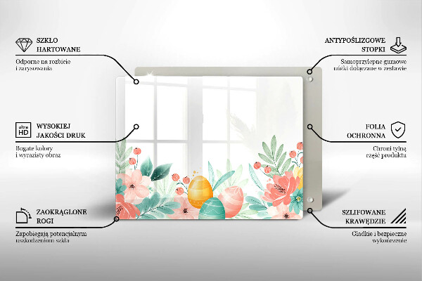 Sklenená doska na krájanie veľkonočné vajíčka