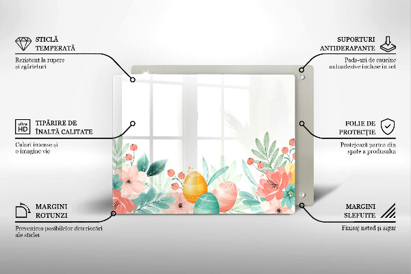 Sklenená doska na krájanie veľkonočné vajíčka