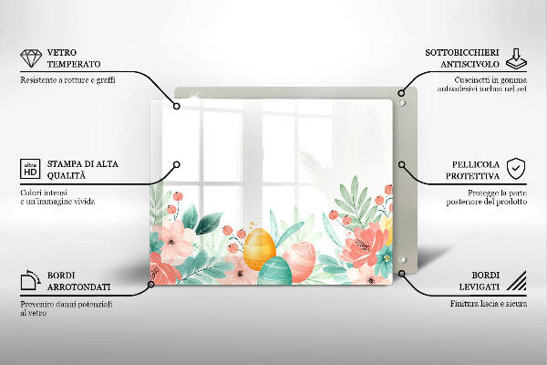 Sklenená doska na krájanie veľkonočné vajíčka