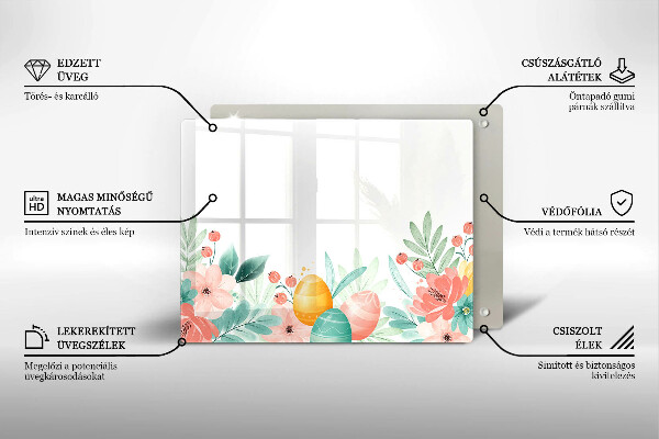 Sklenená doska na krájanie veľkonočné vajíčka