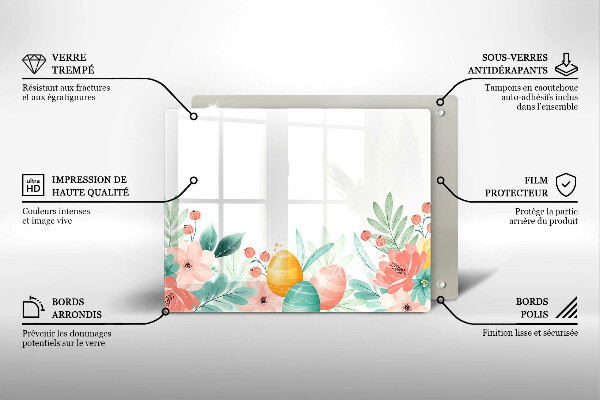 Sklenená doska na krájanie veľkonočné vajíčka