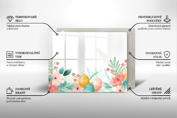 Sklenená doska na krájanie veľkonočné vajíčka